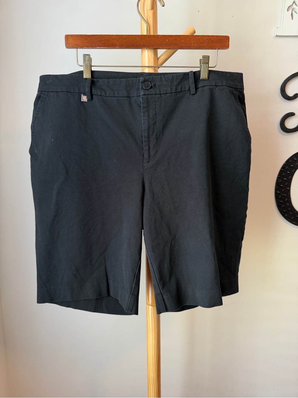 Lauren Ralph Lauren Black Label Bermuda Shorts Women’s Size 18 W Black Stretchy